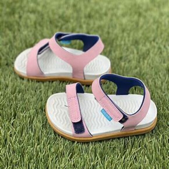 Native Size J2 Pink and White Casual Sandals - Picture 2 of 5